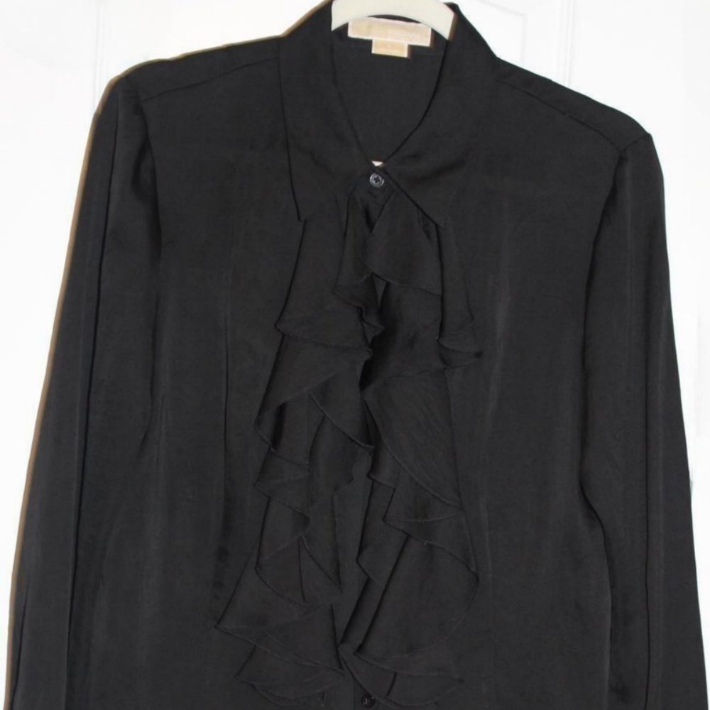 Michael Kors Black Ruffle Blouse